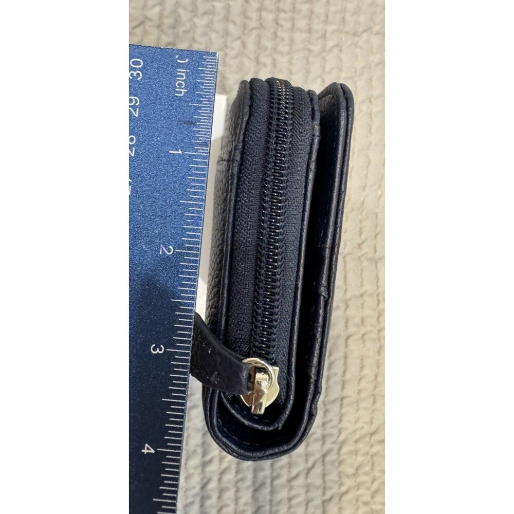 Giani Bernini Blue Genuine Leather Folding Wallet, New soft core zipper logo - Picture 11 of 16